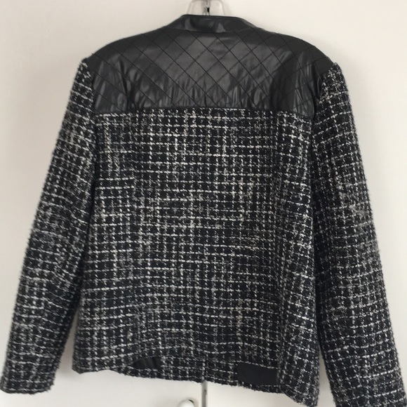 Leather-like trimmed classic jacket - Picture 6 of 7